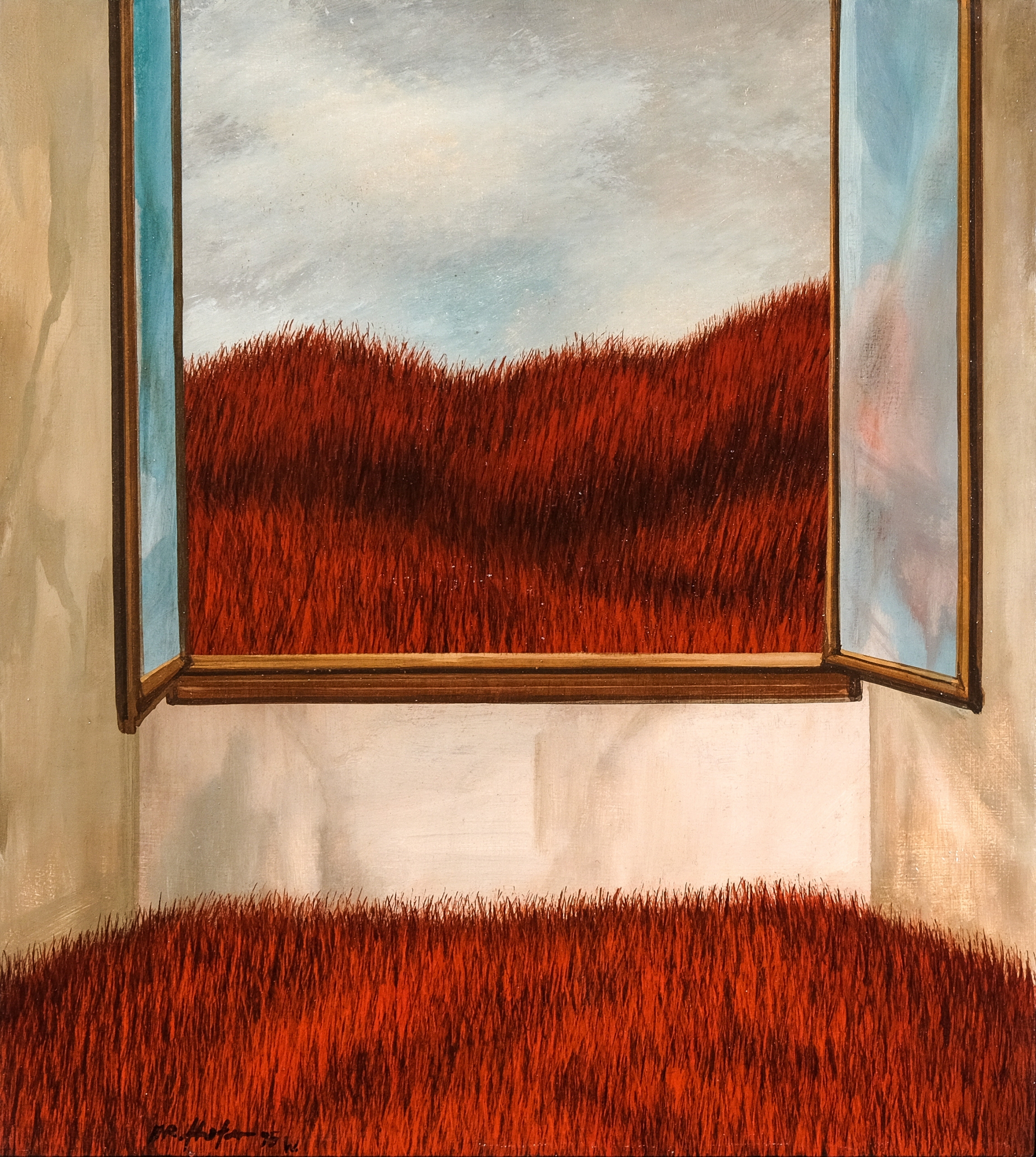 A. R. Hofer, Landschaft mit Fenster