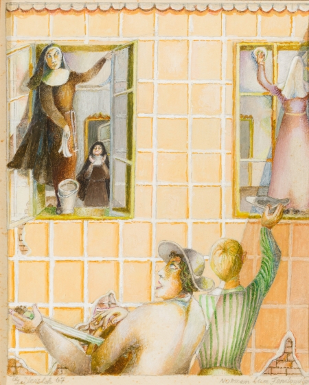 Albert Paris Gütersloh, Nonnen beim Fenster putzen