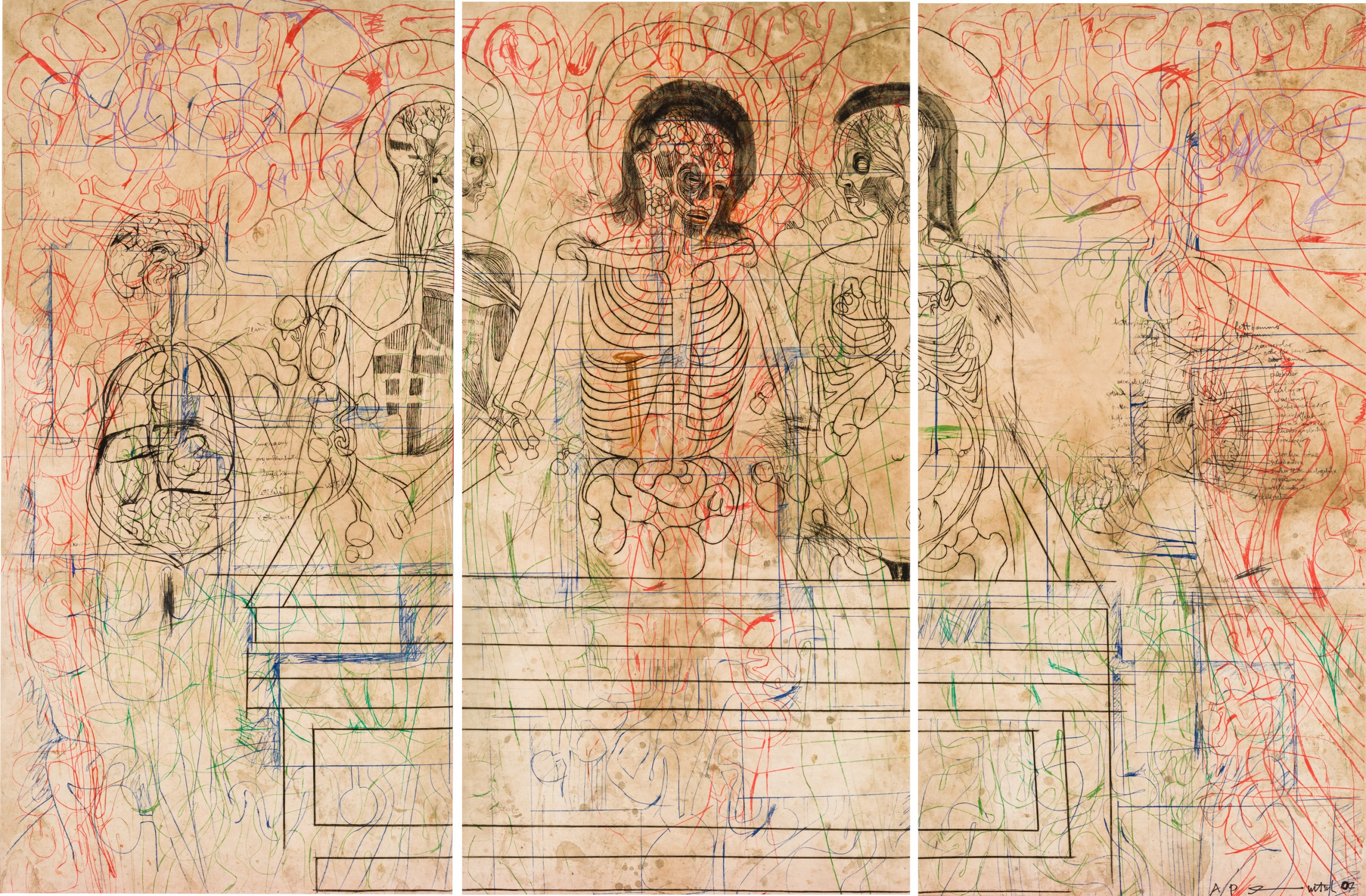 Hermann Nitsch, Grablegung (Triptychon/triptych)