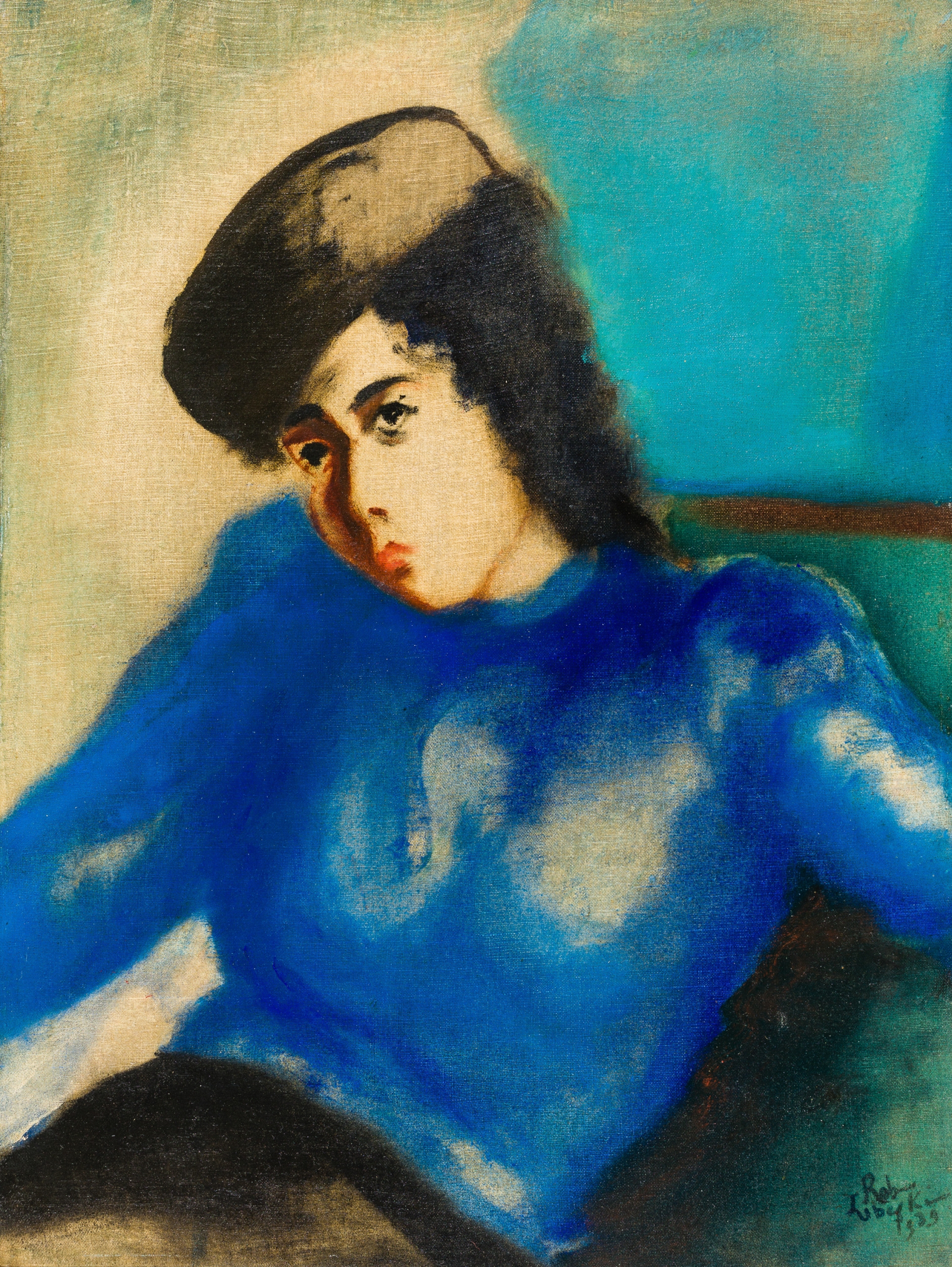 Robert Libeski, Dame in Blau (Portrait)