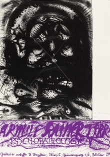 Arnulf Rainer, Ohne Titel (Ausstellungsplakat "Psychopathologica, Manierismen, Drug-Sketches")
