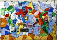 Hans Staudacher, Red Dog (Glasfenster)