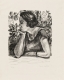 Henri Matisse, Visage de profil reposant sur un bras, paravent Louis XIV