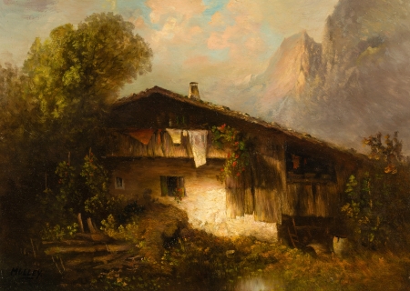 Oskar Mulley, Bauernhaus im Gebirge
