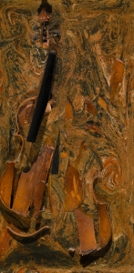 Fernandez Pierre Arman, Ohne Titel (Burned Violin in Künstlerrahmen)