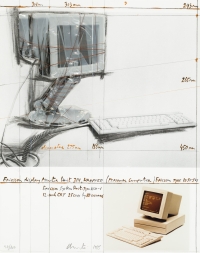 Christo (Christo Vladimirov und Jeanne-Claude Javacheff), Ericsson Display Monitor Unit 3111, Wrapped (Projekt für Personal Computer)