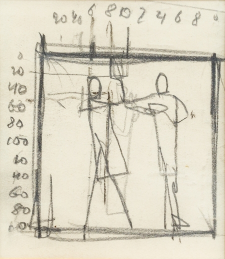 Egon Schiele, Skizzenblatt zu "Begegnung"